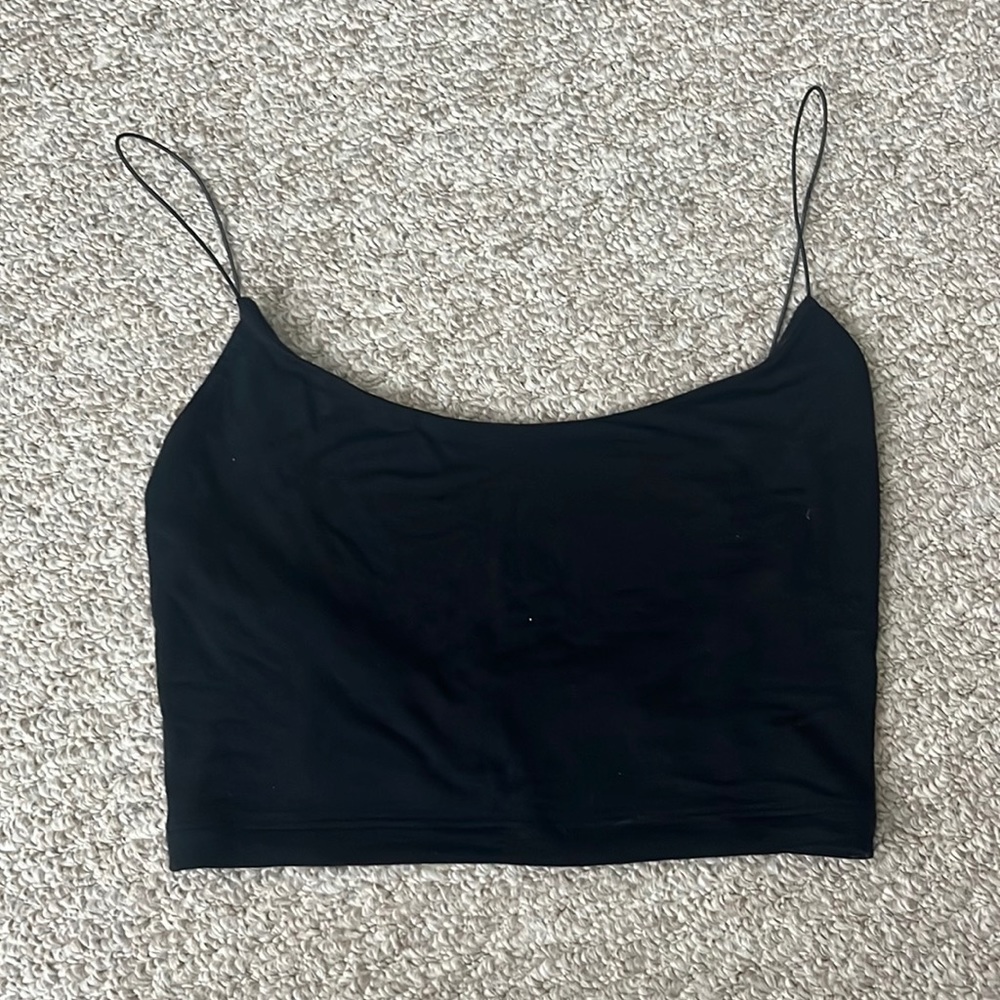Joah Brown Black Crop Tank One Size